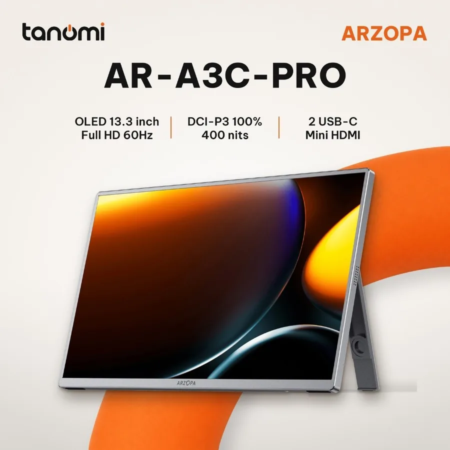 Màn hình di động Arzopa AR-A3C-PRO Full HD 60Hz 13.3 inch OLED DCI-P3 100 nhỏ gọn USB-C bảo hành 2 năm
