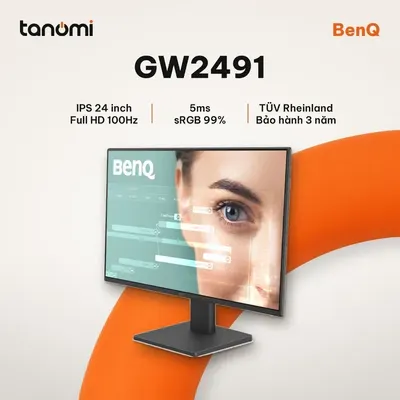 Màn hình văn phòng BenQ GW2491 23.8 inch IPS Full HD 100Hz TÜV Rheinland làm việc học tập bảo vệ mắt