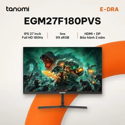 Màn hình gaming E-DRA EGM27F180PVS 27 inch IPS Full HD 180Hz 1ms chơi game 99 sRGB bảo hành 2 năm