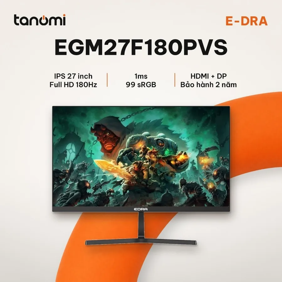 Màn hình gaming E-DRA EGM27F180PVS 27 inch IPS Full HD 180Hz 1ms chơi game 99 sRGB bảo hành 2 năm