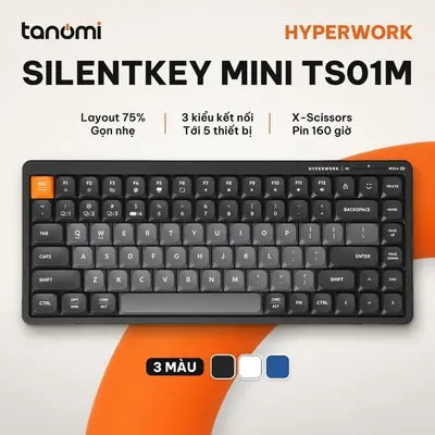 Bàn phím không dây HyperWork SilentKey Mini TS01M