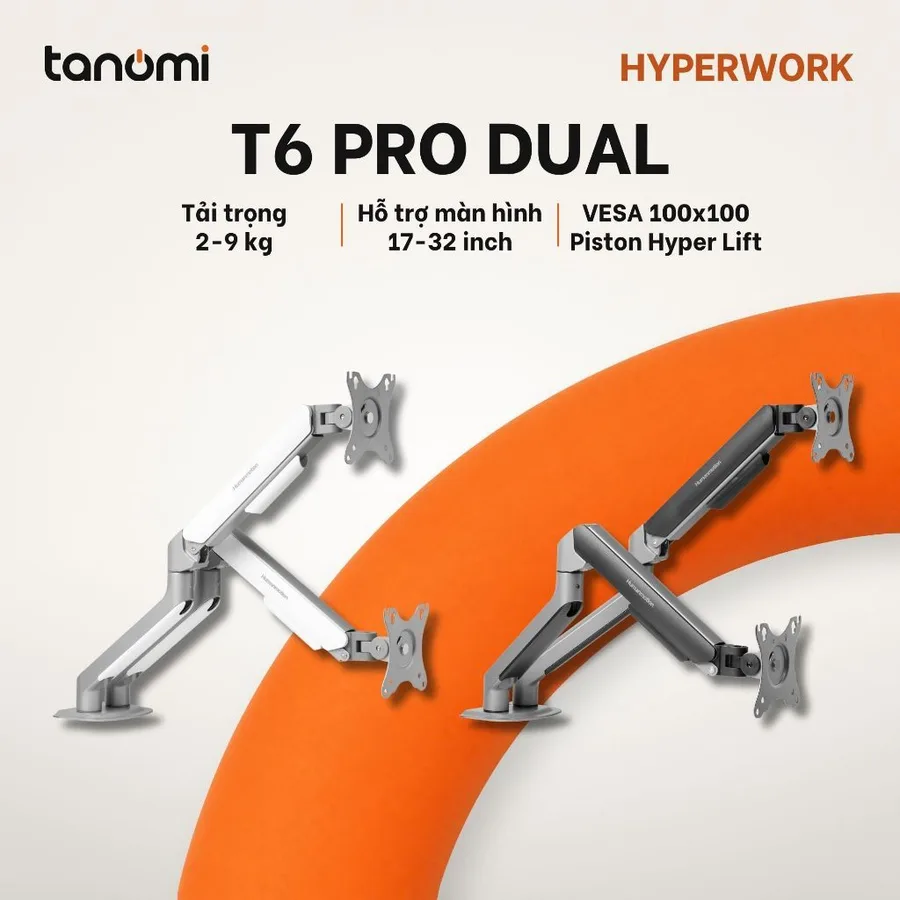 Giá đỡ màn hình HyperWork T6 PRO DUAL