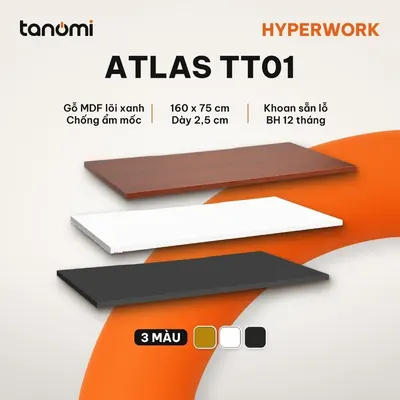 Mặt bàn gỗ 1m6 HyperWork Atlas TT01