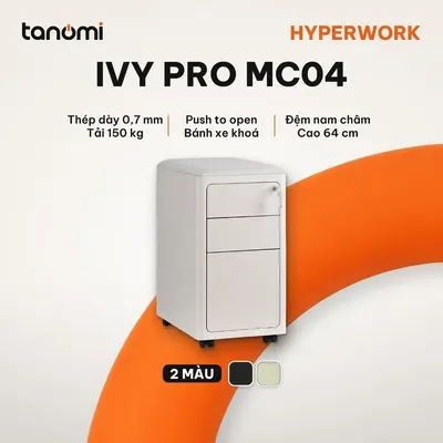Tủ tài liệu thép di động 3 ngăn HyperWork Ivy Pro MC04