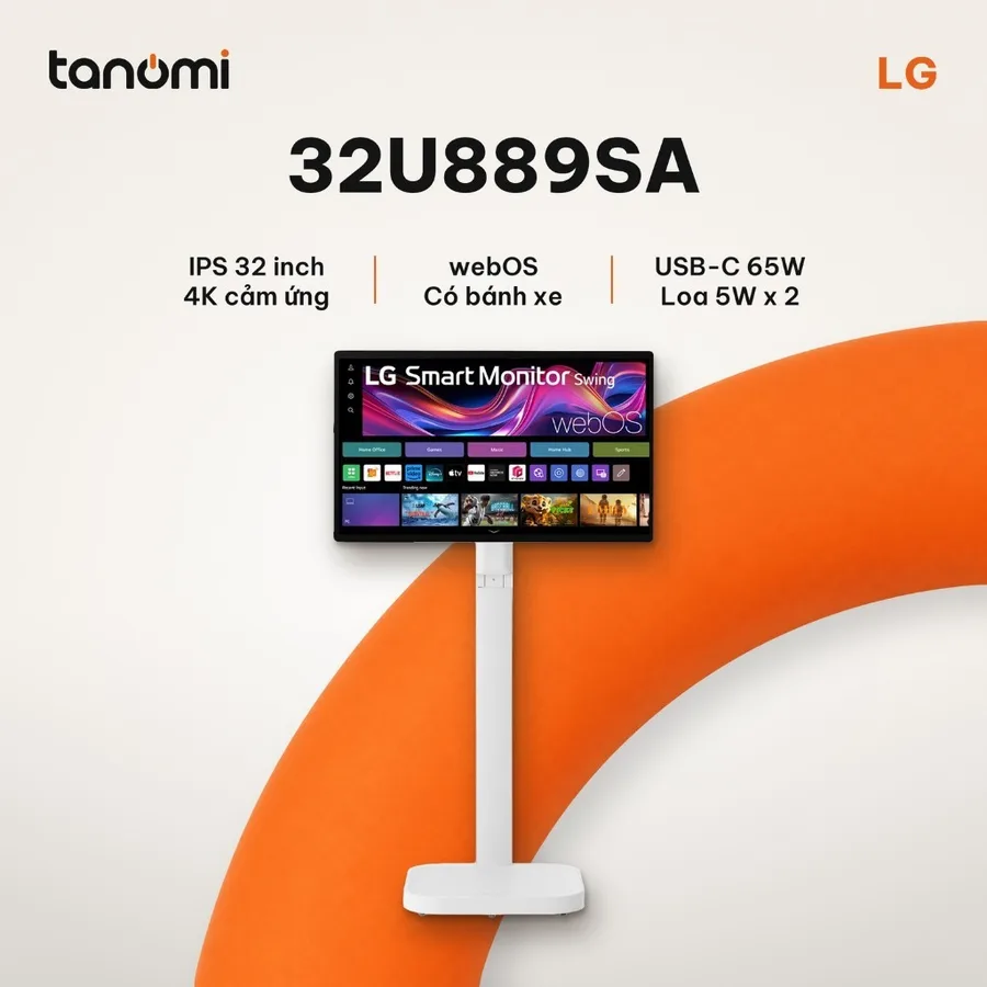 Màn hình thông minh LG Smart Monitor Swing 32U889SA-W 31.5 inch IPS 4K 60Hz Cảm ứng webOS USB-C 65W