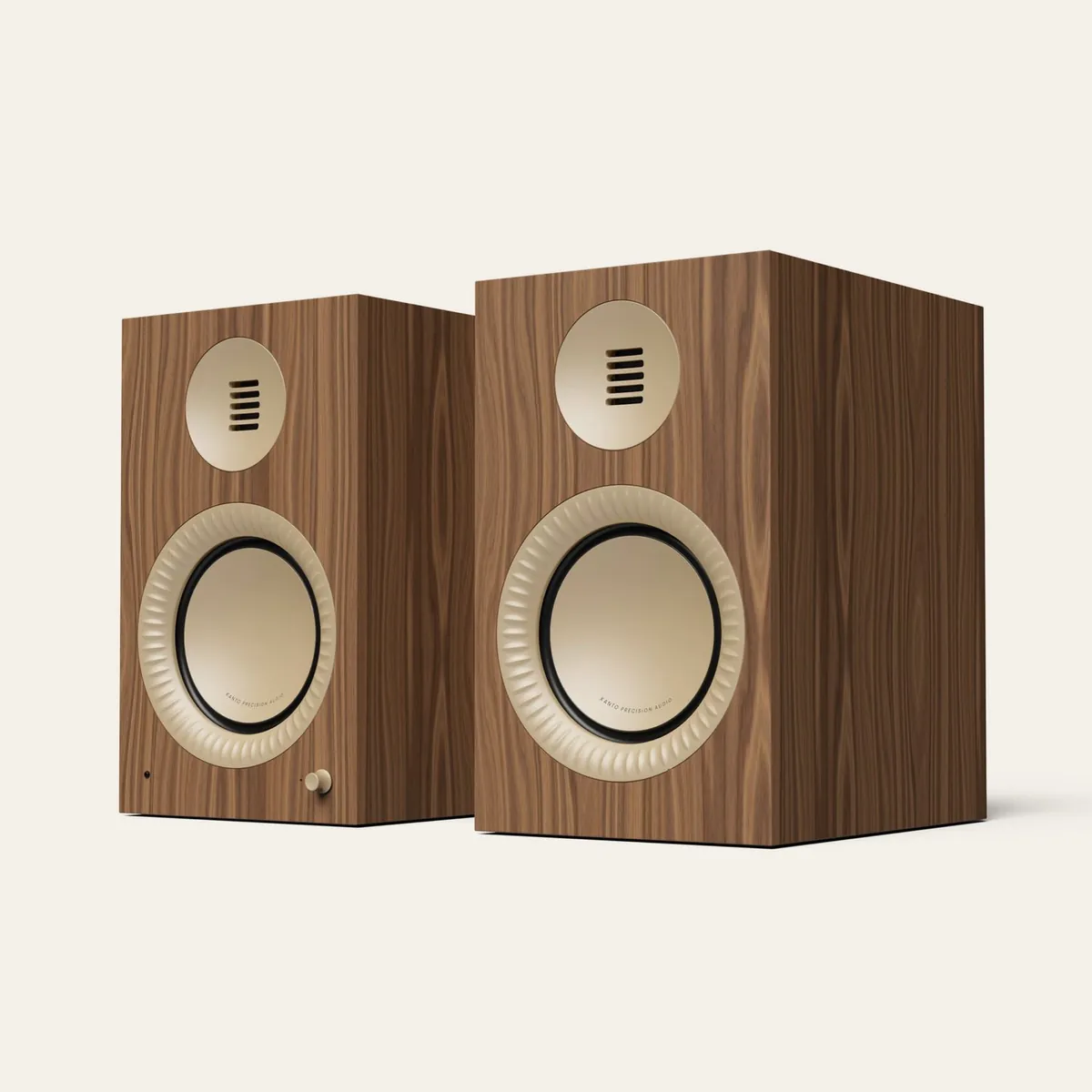 Loa bookshelf có ampli KANTO Tuk Grand Walnut Rose Gold