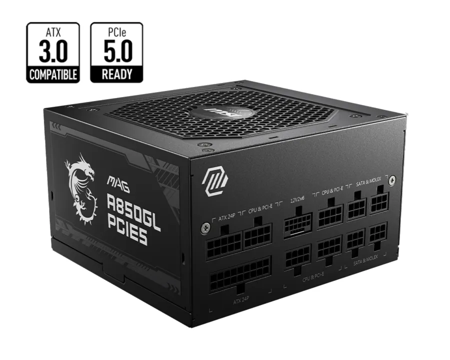 Nguồn máy tính MSI MAG A850GL PCIE5 850W 80 Plus Gold