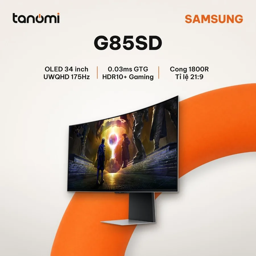 Màn hình gaming cong Samsung Odyssey OLED G8 G85SD LS34DG850SEXXV 34 inch UWQHD 175Hz 0.03ms GTG G-Sync compatible