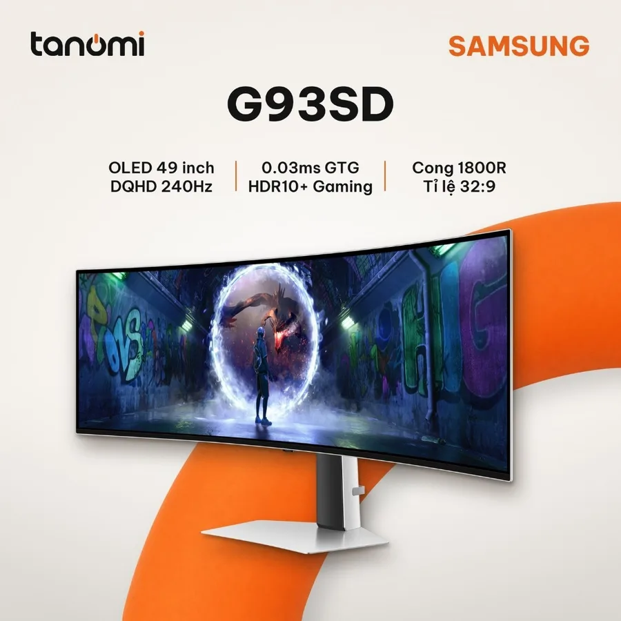 Màn hình gaming cong Samsung Odyssey OLED G9 G93SD LS49DG930SEXXV 49 inch DQHD 240Hz 0.03ms GTG G-Sync compatible
