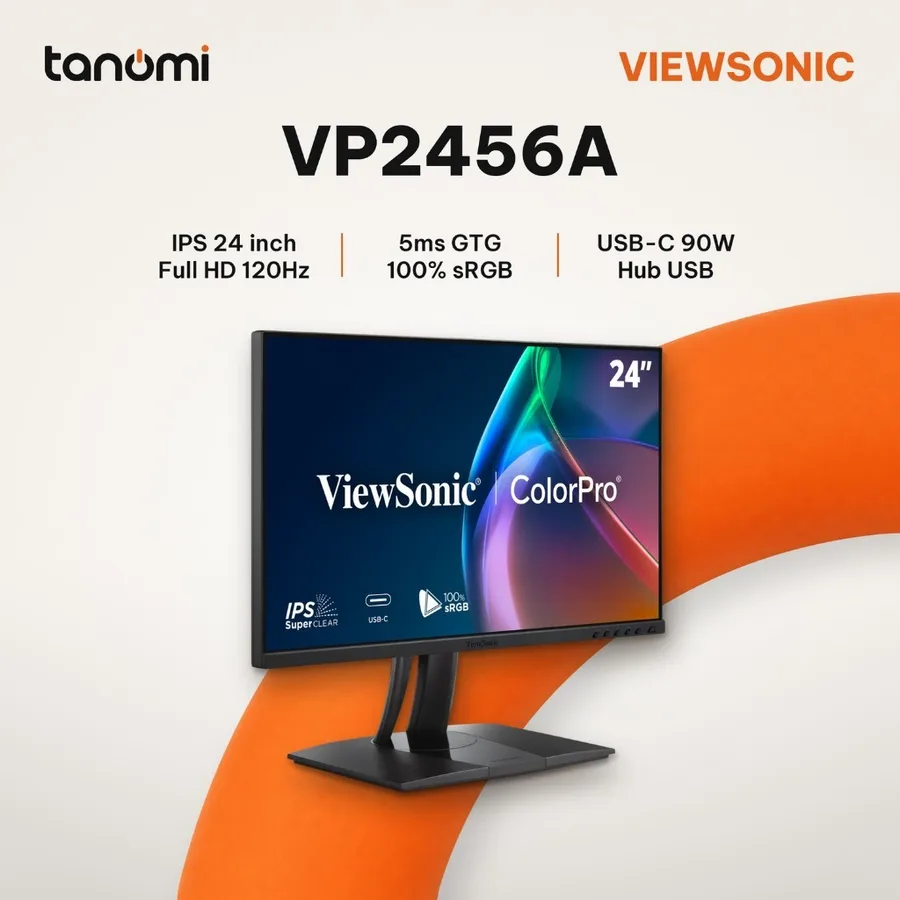 Màn hình đồ hoạ ViewSonic VP2456A 24 inch IPS Full HD 120Hz USB-C 90W thiết kế chỉnh ảnh 100 sRGB