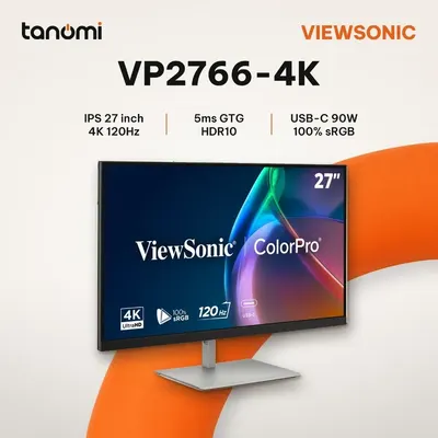 Màn hình đồ hoạ ViewSonic VP2766-4K 27 inch IPS 120Hz USB-C 90W thiết kế chỉnh ảnh 100 sRGB HDR10