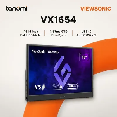 Màn hình gaming di động ViewSonic VX1654 16 inch IPS Full HD 144Hz USB-C chơi game FPS FreeSync