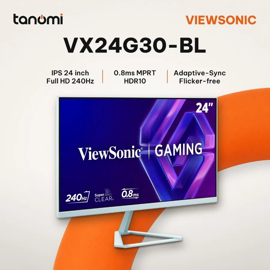 Màn hình gaming ViewSonic VX24G30-BL 24 inch IPS Full HD 240Hz 0.8ms MPRT HDR10 Xanh mint chơi game FPS