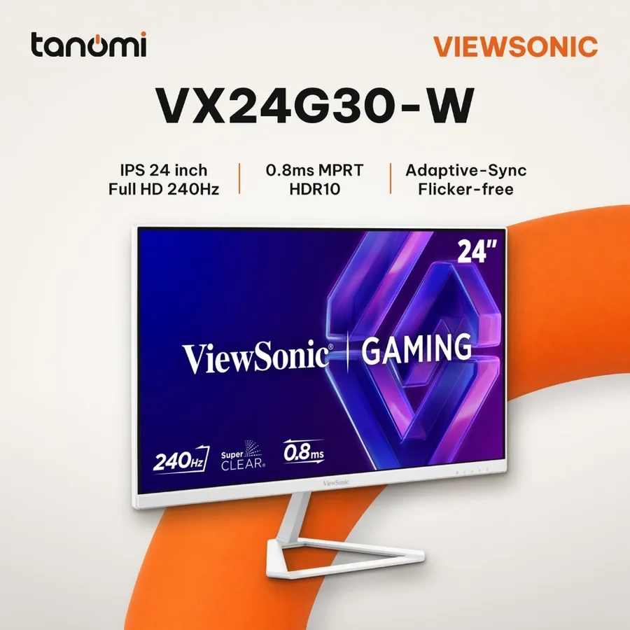 Màn hình gaming ViewSonic VX24G30-W 24 inch IPS Full HD 240Hz 0.8ms MPRT HDR10 Trắng chơi game FPS