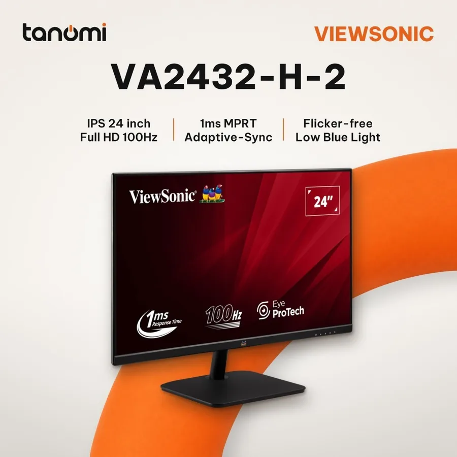 Màn hình văn phòng ViewSonic VA2432-H-2 24 inch IPS Full HD 100Hz Adaptive-Sync học tập bảo vệ mắt