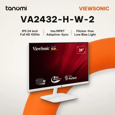 Màn hình văn phòng ViewSonic VA2432-H-W-2 24 inch IPS Full HD 100Hz Adaptive-Sync Trắng học tập