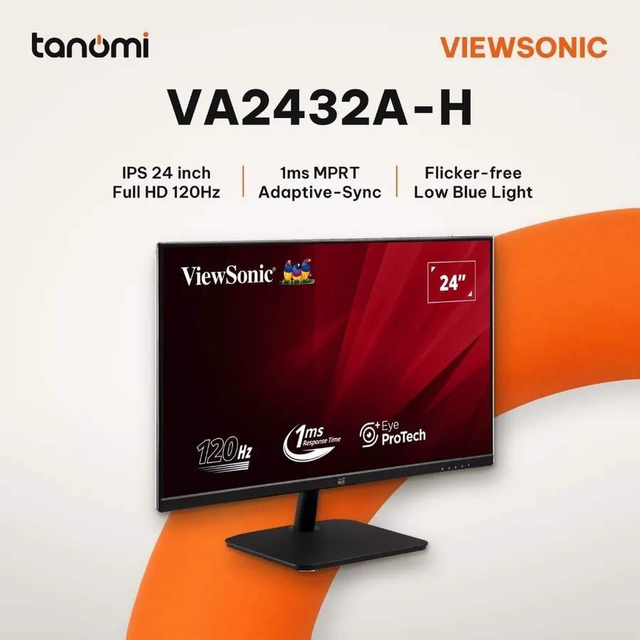 Màn hình văn phòng ViewSonic VA2432A-H 24 inch IPS Full HD 120Hz Adaptive-Sync học tập bảo vệ mắt
