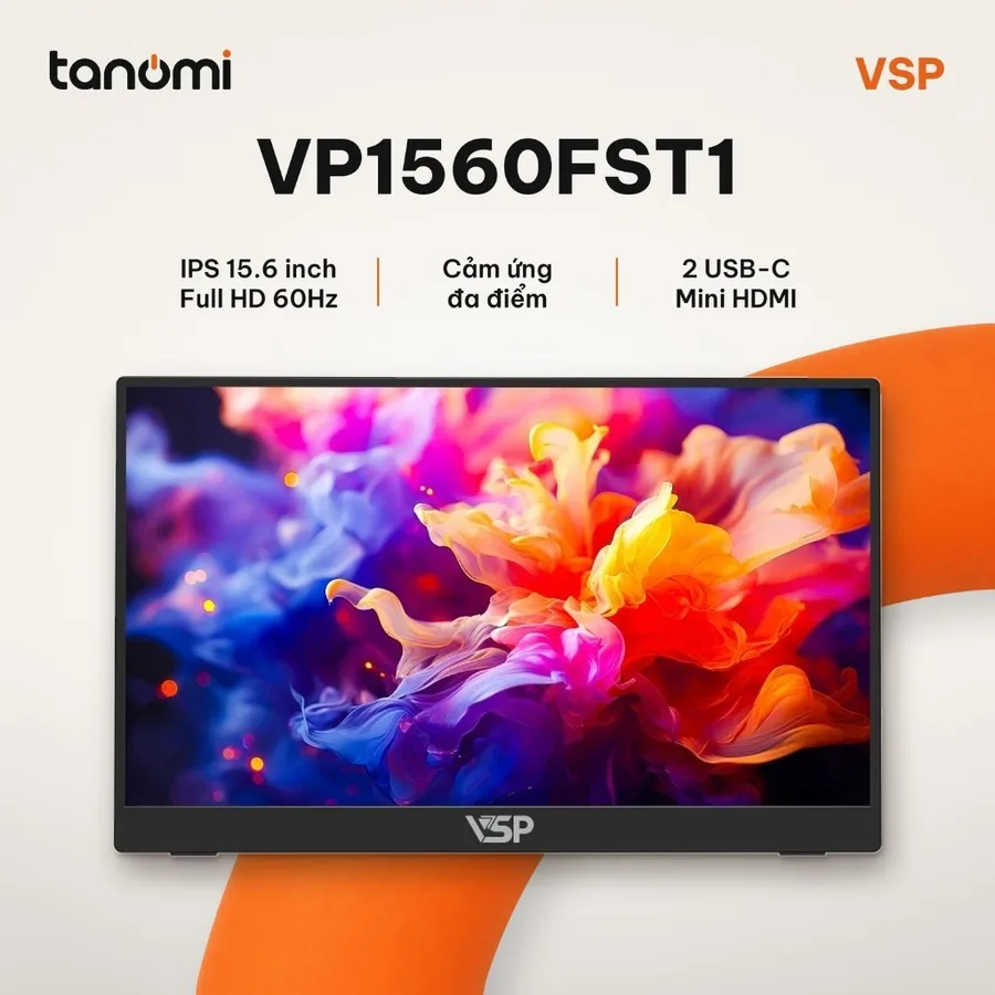 Màn hình di động cảm ứng VSP VP1560FST1 15.6 inch IPS Full HD 60Hz Cảm ứng đa điểm USB-C mỏng nhẹ