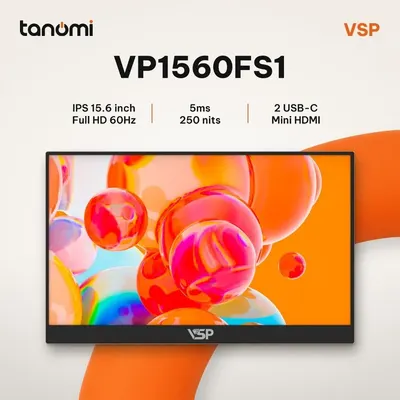 Màn hình di động VSP VP1560FS1 IPS Full HD 60Hz 15.6 inch USB-C mở rộng màn hình laptop mỏng nhẹ