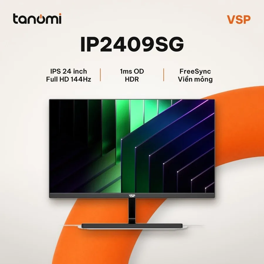Màn hình gaming VSP IP2409SG 23.8 inch IPS Full HD 144Hz 1ms chơi game FreeSync HDR viền mỏng bảo hành 3 năm