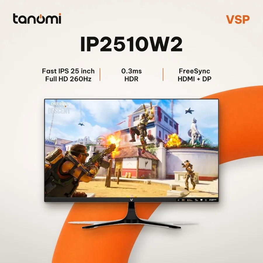 Màn hình gaming VSP IP2510W2 24.5 inch Fast IPS Full HD 260Hz 0.3ms chơi game FPS FreeSync HDR bảo hành 3 năm