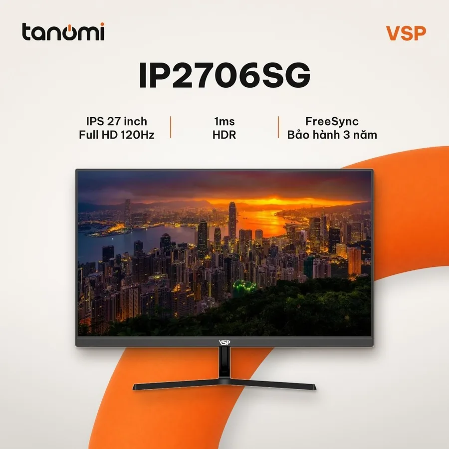Màn hình văn phòng VSP IP2706SG IPS Full HD 27 inch 120Hz FreeSync làm việc học tập bảo hành 3 năm